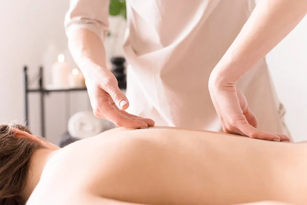 Intense Balinese deep pressure massage for energy reset and blood flow stimulation.