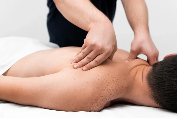Sanitized massage equipment, fresh linens, and clean oils used for professional male massage in Delhi.